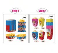Scatola per popcorn a tema Paw Patrol, secchio per imballaggio, scatola per popcorn, scatola per spuntino, scatola per imballaggio, scatola pieghevole, scatola per patatine fritte, scatola per aliment