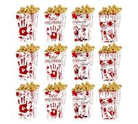 Scatola per popcorn di caramelle o un incantesimo, 12 scatole regalo popcorn festa tematica | Contenitore festivo per favori di festa di Halloween e caccia alle caramelle