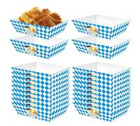Scatola per popcorn,Scatole per popcorn di carta - Scatola regalo per dolciumi a tema tedesco souvenir,Contenitore per snack per feste serali di cinema Confezione di souvenir a scacchi blu e bianchi,