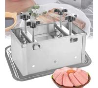 Scatola per pressatura carne resistente con dispositivo di pressurizzazione a doppia vite e vassoio per zuppe, adatto al congelatore, per hamburger ripieni, cursori e barbecue