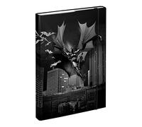 Scatola per quaderno per borsa da scuola A4 - cartella da collezione per bambini con elastico e lembi interni - cartella, scatola di raccolta con elastico per ragazzi (Batman Dark City)