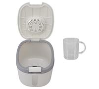 Scatola per riso ermetica da 11,0 libbre con finestra trasparente PP per uso alimentare, impilabile, inodore, multiuso, per cereali, farina, zucchero, cereali, salvaspazio, (L Grigio (15 kg/33,1