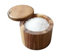 Scatola Per Sale Magnetica - Portaoggetti Da Cucina In Legno, Contenitore Per Spezie Da Bancone Con Coperchio Girevole, Contenitore Per Condimenti, Accessorio Da Cucina, Organizer Ermetico, Zucchero E