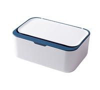 Scatola per salviettine umidificate per neonati, per riporre i panni e la carta igienica con coperchio sigillato, con palloni antiscivolo, 19 x 13,5 x 7,5 cm (blu)