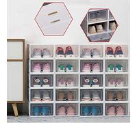 Scatola per Scarpe 20 pcs Scatole Per Scarpe Impilabili Contenitori Portascarpe Trasparenti per Salvaspazio Scarpe Viaggi Tacchi alti Scarpe da Ginnastica (morbido)