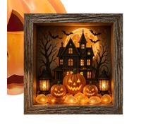 Scatola per souvenir di Halloween luminosa 21,6 x 21,6 cm in legno luminoso