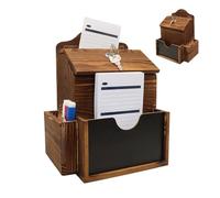 Scatola per suggerimenti - Cassetta postale in legno da 38,1 cm, con serratura e chiusura sicura, design a fessura con facile accesso, urna multiuso per chiesa, ristorante, aula, finitura in legno