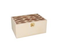 Scatola per tÃ¨ in legno - Boho - Piccole onde - 9,5 x 21 x 14,2 cm - 6 scomparti