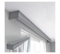 Scatola per tende doppia resistente con due binari, scatola 3 in 1 per montaggio a soffitto/parete, divisorio per soggiorno, camera da letto, hotel, villa (grigio, 70 cm)