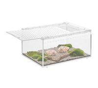 Scatola per terrario rettile, mini scatola per il trasporto in PC trasparente a 360°, contenitore per l'alimentazione portatile rettile, contenitore magnetico per insetti per ragni, scorpione