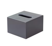 Scatola per Tessuti con Grain di Legno Solido Quadrata - Supporto per Rotoli di Carta igienica cubico Decorativo, Perfetto per casali e uffici, apprezzato per Lo Stile Rustico,Grey