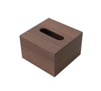 Scatola per Tessuti con Grain di Legno Solido Quadrata - Supporto per Rotoli di Carta igienica cubico Decorativo, Perfetto per casali e uffici, apprezzato per Lo Stile Rustico,Walnut