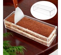 Scatola per tiramisù rettangolare, trasparente, robusta, per cucina,