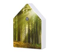Scatola per uccelli bianca - Timer per canto, dispositivo sonoro musicale, gadget rilassante, scatola per uccelli con design con sensore di movimento, rumore bianco per casa, giardino, camera da