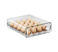 Scatola per uova trasparente con cassetto, vassoio per uova in plastica con coperchio, contenitore per uova per frigorifero impilabile, grande dispenser per uova, fino a 20 uova(singolo strato)