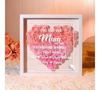 Scatola personalizzata per la mamma, cornice a forma di cuore con fiori, con nomi, regalo per la festa della mamma, scatola per i ricordi personalizzata con rose