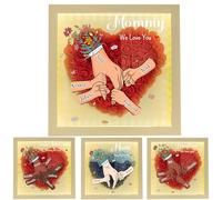 Scatola personalizzata per ombre, con luce LED, con mano e nome per bambini, per mamma, nonna, famiglia, compleanno