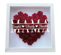 Scatola personalizzata per ombre, con nome, per la festa della mamma, con cornice a forma di cuore, monogramma rosa, scatola per ombre, festa della mamma, compleanno, regalo per mamma, moglie, figlia