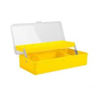 Scatola pieghevole a due livelli per spinning e girelle, organizer impermeabile per esche da pesca d'acqua dolce, 21 x 10 cm (giallo)