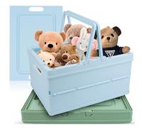 Scatola Pieghevole Robusta ida Cassetta in Plastica 34 x 24,4 x 18,5 cm 2 Pezzi Con Manici per Riporre Cucina Camera da Letto Ufficio Crate Scrivania Mensola Cassetto