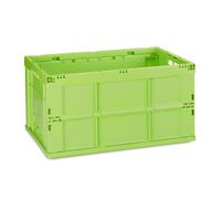 Scatola pieghevole stabile verde Contenitore impilabile 60 L Cassetta pieghevole