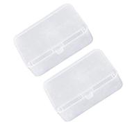 Scatola Plastica con Coperchio, 6 Contenitori Trasparenti Rettangolari Incernierati per Carta d'Identità, Biglietti da Visita, Gioielli, Pillole e Altri Piccoli Oggetti