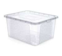 Scatola Plastica Coperchio Contenitore Trasparente Salvaspazio Armadio 20L Vilde