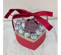 Scatola Plexiglass Cuore Baci Perugina ROSA Velluto Rose Fidanzamento Regalo