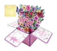 Scatola pop-up per la festa della mamma, biglietto 3D della festa della mamma - toccante ti amo mamma di saluto,Mom Birthday Decorative Sign, Etichetta nota significativa per il festival di