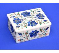 Scatola Porta Anello In Marmo Intarsiato Pietra Dura Design Floreale