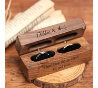 Scatola Porta-anello Quadrata Personalizzata Con Nome/data Incisi, Scatola Porta-anello A Doppia Scanalatura Personalizzata Matrimonio, Scatola Porta-gioielli In Legno Regali Di Fidanzamento