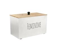 Scatola Porta Assorbenti In Legno - Organizer Per L'igiene Femminile Con Coperchio E Scomparti | Porta Cosmetici Per Batuffoli Di Cotone Da Bagno | Custode Discreto Della Vanità Delle Ragazze