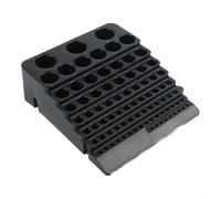 Scatola porta attrezzi 84 fori in polipropilene per frese e accessori CNC, supporto con fori di diverse dimensioni per un'organizzazione sicura