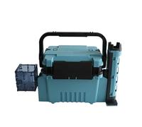 Scatola porta-attrezzi portatile for la pesca con supporti for canne e portabicchieri, custodia in ABS, coperchio con serratura, tubi for canne regolabili in 3 altezze Secchio per pesci(Misty Blue)