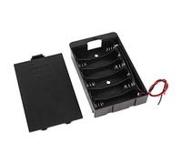 Scatola porta batteria in plastica riutilizzabile nera con coperchio per 6 batterie AA 9V