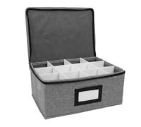 Scatola porta bicchieri da vino con divisori, contiene 12 bicchieri da vino di dimensioni standard con maniglie per il trasporto