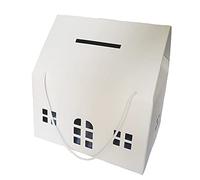 Scatola Porta Buste Matrimonio Nozze CASETTA Bianca 33X25X35 CM con Foro X Buste