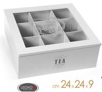 SCATOLA PORTA BUSTINE INFUSI THE TE TISANE TEA CIALDE COFANETTO SHABBY 24249CM