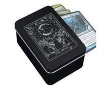 Scatola porta carte, elegante custodia per carte da gioco, contenitore con motivo luna e sole, organizer per gioielli, porta carte per tarocchi, scatola decorativa per carte, portagioie