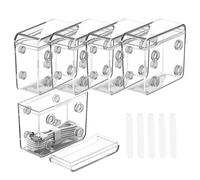 Scatola Porta Cavi, Organizzatore Cavi, 5 Pezzi Raccogli Cavi, Trasparente Organizer Batterie Viene Fornito con 5 Fermacavi Adesivi,