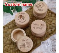 Scatola porta-denti in legno personalizzata da 1/2 pezzi, contenitore porta-denti personalizzato con incisione per il primo dentino, regalo di compleanno unico per tutte le età, contenitore in legno f