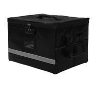 Scatola Porta Documenti Pieghevole con Lucchetto, Maniglia e Cerniera | Organizzatore Nero in Poliestere e Plastica, con Scomparti Intuitivi, per Scuola e Casa, Cartellina Porta Documenti
