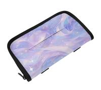 Scatola porta fazzoletti da appendere per auto, portatovaglioli, con cinghie regolabili e cerniera, accessori per auto riutilizzabili, colore: bordeaux, blu e viola