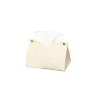 Scatola porta fazzoletti for soggiorno, sala da pranzo, ecosostenibile, in pelle, multiuso, tinta unita, creativa, porta tovaglioli(White)
