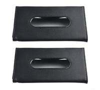 Scatola porta fazzoletti in pelle PU per parasole auto SUV portatovaglioli clip per asciugamani di carta per una conservazione comoda e pulita (nero)