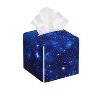 Scatola Porta Fazzoletti Pu Pelle Quadrato Blurred Star Snow Christmas Print Resistente Organizer Per Carta Facciale Quadrato Portafazzoletti Da Tavolo Per Soggiorno Bagno Vanità