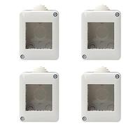 Scatola Porta Frutti Da Esterno IP40, Compatibile Con Vimar Plana (4, Custodia 2 Posti/Moduli)