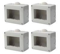 Scatola Porta Frutti Da Esterno IP40, Compatibile Con Vimar Plana (4, Custodia 3 Posti/Moduli)