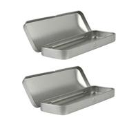 Scatola Porta Matite in Latta 2 Pezzi Decorazioni Scuola, Contenitore per Penne Resistente e Ben Organizzato per Uso Quotidiano a Casa a Scuola