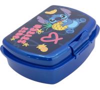 Disney Sandwich Box Bambini in Plastica Stitch, senza BPA, con chiusura di sicurezza, lavabile e riutilizzabile, non adatta a microonde e lavastoviglie